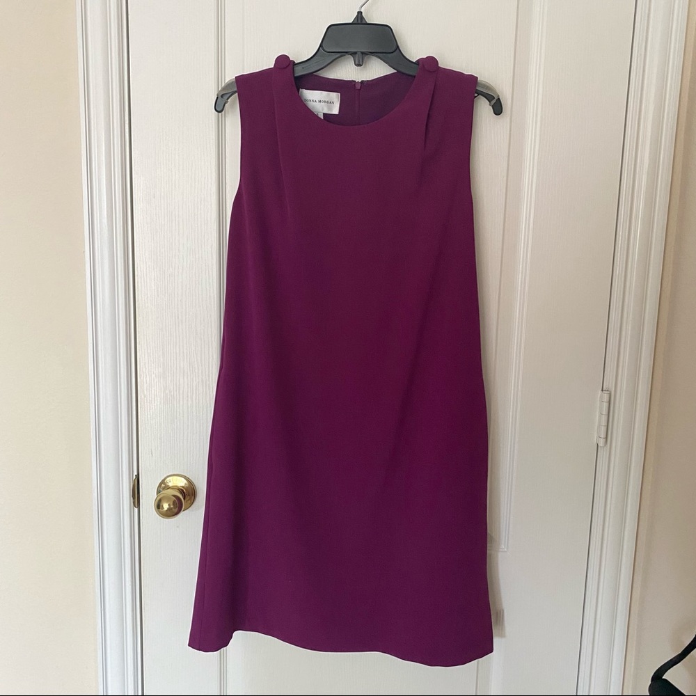 Purple sleeveless shift dress